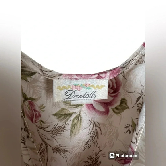 Vintage NWT Dentelle Women’s Floral Slip with matching hanger Large USA made - Picture 6 of 9